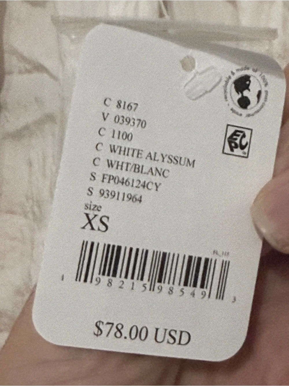 New FREE PEOPLE Intimately FP Forever Young Bed Jacket In White Alyssum Sz XS